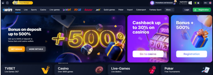 1Win Clone Dashboard Preview 1